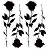 Oottati 2 Sheets Small Tiny Temporary Tattoo Stickers Black Rose Thorn