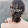 Yokawe Bridal Wedding Hair Pins Silver Rhinestone Bride Hairpin Crystal Hair Accessories for Women and Girls(2 PCS)