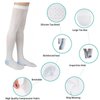 2 Pairs Anti Embolism TED Hose Compression Stockings,15-20 Mmhg Thigh High Compression Socks,Post Surgery Support White Compression Sock for Women & Men (White, XL)