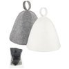JaGely 2 Pcs Sauna Hat Vaporarium Hat Sauna Wool Hat Russian Banya Cap for Men Women Bath Accessories (Gray,White)