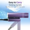 Hair Dryer for Women, Travel Hair Dryer, Powerful Ionic BlowDryer for Fast Drying, Lightweight Portable HairDryer, 3 Temperature 2 Speed Settings, Folding Handle for Compact with Storage Bag, Purple
