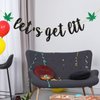 Helewilk Let's Get Lit Banner, Marijuana Theme Birthday/420 Birthday/Dope Birthday Party Decoration, Marijuana Pot Leaves Garland for Dope Birthday Weed 420 Party Supplies
