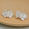 Handmade Ceramic Wedding Hair Pins Set and Pearl Floral Earrings for Brides, Bridesmaids, Women, Bridal Hair Accessories and Drop Earrings Set