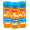 O'Keeffe's Cooling Relief Lip Repair Lip Balm for Dry, Cracked Lips, Stick, (Pack of 3)
