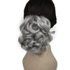 Wiginway Hair Ponytail Hair Piece for Women Ponytail, Clip in/on Hair Pieces, Curly Wavy Hair Extensions, Silver Grey