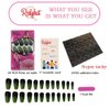 Redykat 24PCS Glossy Green Ombre Coffin Press On Nails, Salon Quality Nail art, Extra Long Acrylic Fake Nails, Witchy Nails (green&black ombre)
