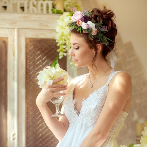 3 Pcs Flower Crown Adjustable Flower Headband Boho Floral Crown Floral Headpiece for Women Garland Hair Wreath with Ribbon Wedding Party Accessories for Renaissance Festival Photos, 3 Styles