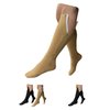 HealthyNees 15-20 mmHg Zipper Compression Plus Size Calf Leg Closed Toe Socks (Beige, 2XL)