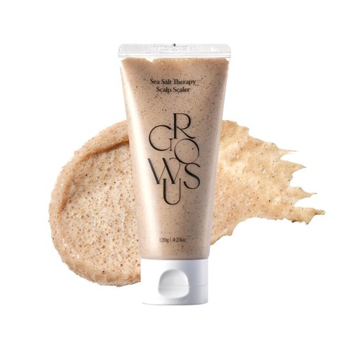 GROWUS Sea Salt Therapy Scalp Scaler, 2-in-1 Shampoo and Scalp Scrub with Mineral-rich Sea Salt and Sea Water for Dry, Itchy Scalp, 4.23 oz / 120g, Free from Paraben, Sulfate