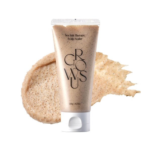 GROWUS Sea Salt Therapy Scalp Scaler, 2-in-1 Shampoo and Scalp Scrub with Mineral-rich Sea Salt and Sea Water for Dry, Itchy Scalp, 4.23 oz / 120g, Free from Paraben, Sulfate