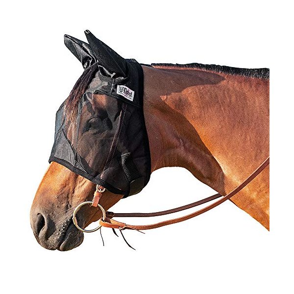 Cashel Quiet Ride Horse Fly Mask with Ears, Black, Yearling