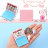 6 Pieces 1:12 Dollhouse Mini Laptop and 4 Pieces Mini Bottle Ice Cream Simulation Notebook Lovely Folding Laptop Model for DIY Dolls House Furniture Accessories (Pink, Red, Purple, Green)