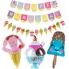 Ice Cream Birthday Party Decorations for Girls Ice Cream Happy Birthday Banner Ice Cream Foil Balloons Kids Summer Ice Cream Party Decoration Supplies