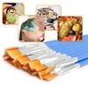 UPINS 60 Pcs 9mm Wide Flat Paint Brushes Set with Nylon Hair, Small Brush Bulk for Detail Painting Short Plastic Handle Acrylic Oil Watercolor Fine Art Painting for Kids Students Starter Adults Artis