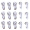 20PCS White Powerful Concrete Hard Wall Drywall Picture Hooks Non-Trace Hanging Hook Traceless Nail Plastic Wall Hook for Picture Photo Frame Clock Hangers(5cm/1.97 Length)