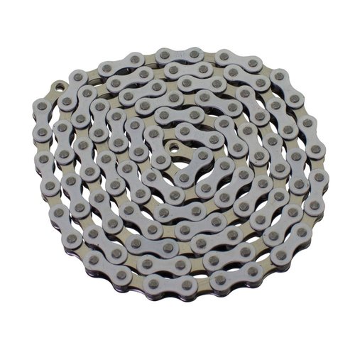 YBN S410 Bicycle Chain (1-Speed, 1/2 x 1/8-Inch, 112L) Two Tone, White/Chrome
