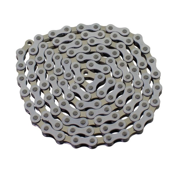 YBN S410 Bicycle Chain (1-Speed, 1/2 x 1/8-Inch, 112L) Two Tone, White/Chrome