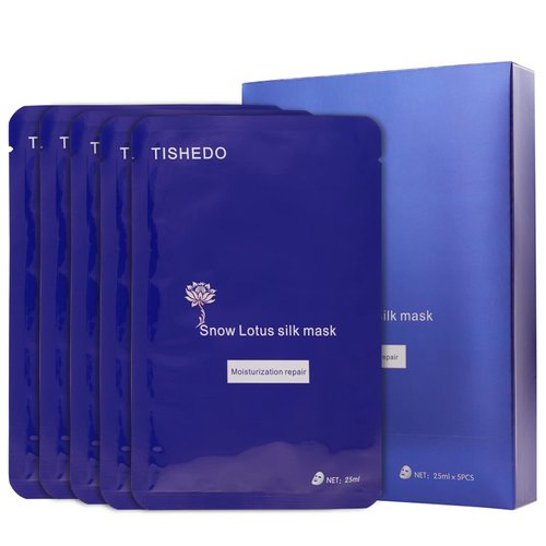 TISHEDO Face Mask Skin Care Moisturizing Facial Mask with vitamin C Sheet Mask Skin Care Products for Women, Man Daily Hydrating Soothing Firming(Pack of 5)