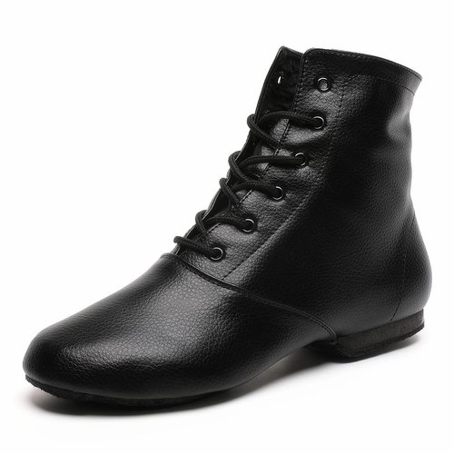 Lace Up Black Jazz Shoes Dance Boots for Women Girls Adult (9 / Black)