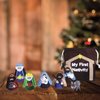 Felt Nativity Set for Kids, Christmas Activity Bag for Advent, Christian Play Figure Playset, Featuring Mary, Joseph, Baby Jesus, Shepherd, Wisemen, Donkey (8 Piece Set)