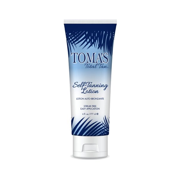 Toma's Total Tan Self-Tanning Lotion Instant Self Tanner - Whole Body Natural Looking Golden Bronze - Non-Sticky Streak-Free Application for Women & Men - Paraben-Free, Cruelty-Free - 6 oz