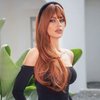 BERON Orange Wigs Long Wig Orange Wigs for Women Ginger Wigs Long Wavy Wig Orange Wig for Daily Party Wig Cap Included