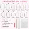 AddFavor 120pcs Press on Nails Short Coffin Full Cover Ballerina Fake Nails Acrylic Glue on Nails Set with Adhesive Tabs Nail File for Women and Girls Manicure, Matte White