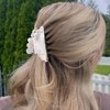 TOVABA White Hair Claw Clips for Women Shinny Rhinestones Hair Clips Cute Trendy Medium Hair Claw Clips Acrylic Clips Strong Hold Jaw Hair Clip for Thick Thin Hair