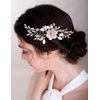 Chargances Gold Flower Crystal Hair Comb for Wedding Bridal Leaf Rhinestone Hair Side Comb Fashion Flower Headpieces Wedding Prom Flower Girl Hair Accessories for Women and Girls