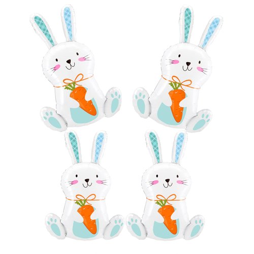AVMBC Easter Bunny Balloons, Bunny Balloons Decorations -Rabbit Shaped Balloons Easter Foil Balloons for Easter Animal Rabbit Theme Party Birthday Baby Shower Decorations Supplies