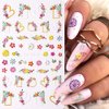 5D Flower Nail Art Stickers, 5D Embossed Floral Nail Decals Daisy Small Flower Floral Nail Art Supplies Luxurious Spring Summer Nail Design Manicure Decoration for Women Girls(4 Sheets)