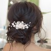 Kesvb Bride Wedding Hair Comb Silver Flower Hair Piece Rhinestone Bridal Side Combs Hair Accessories for Women and Girls