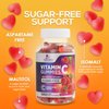 Sugar Free Vitamin C Gummies - Immune Support & Antioxidant Vitamin Dietary Supplement - Vegan, Non-GMO, Dairy & Gluten Free C Vitamin Gummy - Raspberry Flavor for Kids & Adults - 120 Count Gummies