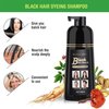 SUPGUDER 400ml Black Hair Dye Shampoo-Instant Black Hair Shampoo for Natural Hair,Temporary Hair Dye Shampoo for Men Women Black Color/Simple to Use/Lasts 30 Days-Fast Acting Natural Ingredients