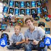 Video Game Theme 9th Birthday Party Decorations for Kids Blue Black Cheers to Level 9 Banner Hanging Swirls Level Up 9 Balloons Kit for Boys Girls 9 Years Old Game Controller Birthday Supplies Decor
