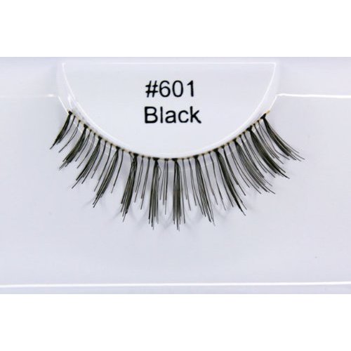 Elegant Lashes #601 Black False Eyelashes (Natural Looking Professional 100% Human Hair False Eyelashes)