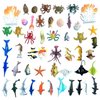 DOITEM 50 Pack Assorted Mini Vinyl Plastic Ocean Sea Animal Figures Toy Set, Realistic Under The Sea Life Figure Bath Gift for Child Educational Kids Party Cake Cupcake Topper