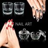 9Pcs Nail Art Brushes Dappen Dish Set for Monomer Acrylic Nail Liquid Powder: 2 Dappen Dish for Acrylic Nails with Lid & 2 Glass Nail Cup Crystal Monomer Dish & 5 Acrylic Nail Brush
