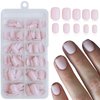 LoveOurHome 240PC Square Press on Nails Short Fake Nail, Short Press on Nails Square Light Pink Glue on Nail Full Cover Artificial Fingernail Girls Kids XS Acrylic Nail Press Nail with Adhesive Tab