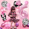 Cowgirl Party Decorations Include Cowgirl Boot Cowboy Hat Balloon Number 6 Balloons 40 Inch for Farm 6th Birthday Western Themed Baby Shower Pink Bachelorette Party Supplies