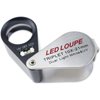 10x Foldable Pocket Magnifier Loupe with UV and LED Light for Jewelry, Rocks, Coins, and Antiques - Illuminated Magnifying Tool for Eye, Stamps, Watches, Hobbies, and Gems