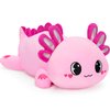 Officygnet Axolotl Plush, 13" Soft Stuffed Animal Plush Toy, Cute Axolotl Plush Pillow, Kawaii Plushies Dolls for Kids, Pink Axolotl Gift for Girls Boys