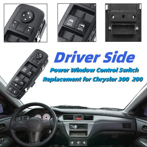 68139805AB Front Driver Side Master Power Window Switch Replacement for 2011-2020 Chrysler 300, 2015-2017 Chrysler 200, 2011-2019 Dodge Charger, 2016-2022 Ram 1500 2500 3500 4500 5500, OE 68139805AA
