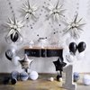 Moukiween 60 PCS Silver Star Balloons, 12 Point Spike Explosion Star Foil Balloons for Birthday Party New Year, Christmas, Graduation, Baby Shower Party Decoration (Silver)