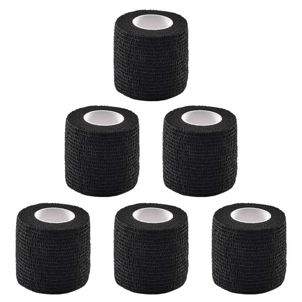 Tattoo Machine Tape Wrap - Romlon 6Pcs Disposable Cohesive Tattoo Grip Tape Self Bandage Wrap Elastic Tattoo Machine Tape Tube for Tattoo Machine Tattoo Grip Tattoo Accessories Tattoo Supplies