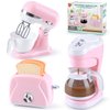 Kitchen Appliances Toys, Kids Play Kitchen Accessories Set,Pretend Kitchen Toys for Kids Ages 4-8,Coffee Maker,Mixer,Toaster That Works, for Girls Ages 3+