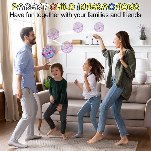 M&Hong Flying Orb Ball for Kids Adults, Hand Controlled Boomerang Ball, Soaring Flying Spinner Mini Drone, Hover Flying Ball Toy with LED Lights, Drone Ball Endless Tricks Gifts for Boys Girls