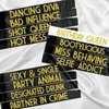 12 Pack Birthday Queen Sashes for Women, Birthday Squad Sash Set, Funny Birthday Gifts Sashes for Women or Girl Birthday Party Supplies Favors Decorations ( Black + White + Gold Glitter Letters )