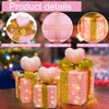 Wedding Decorations Light up Gift Boxes with Pink Heart, Light up Xmas Boxes with Battery Operated for Wedding Christmas Valentine's Day Decorations Indoor and Outdoor (3 Pack) (Pink Heart)