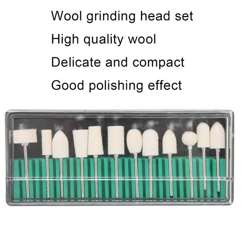 Nail Drill Bits, 12 Pcs Wool Felt Nail Grinding Polishing Head for Women Nail Salon Manicure Pedicure Drills Nail Drill Bits Set Accessory Grinding Polishing File Heads Tools Cuticle Nail Drill Bit